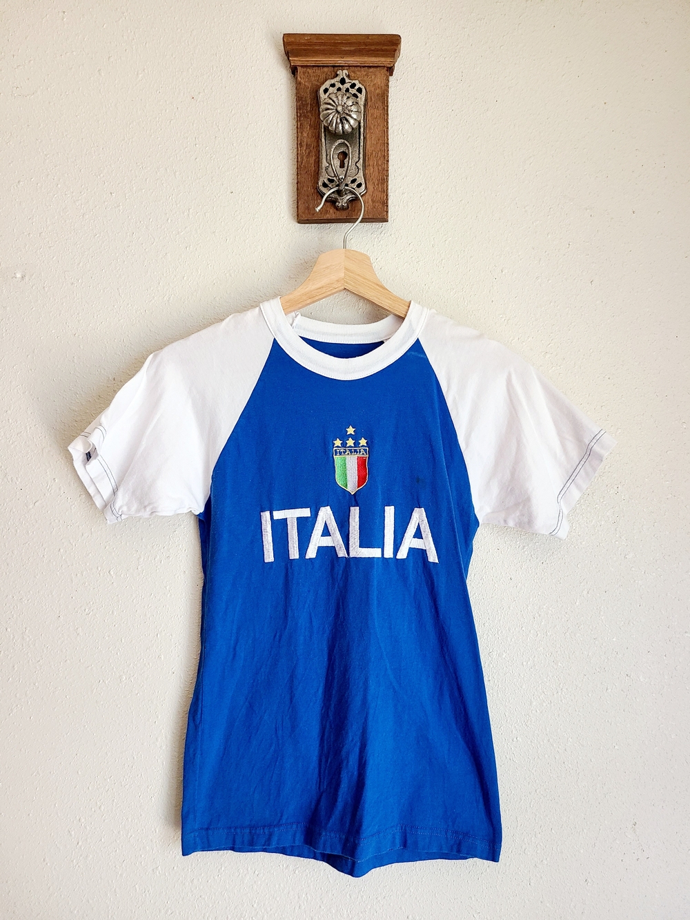 Italia Blue & White Raglan Kids T-Shirt